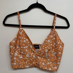 Cider Orange Floral Crop Top